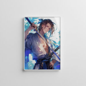 raxxa Glas-Magnet: Junger Samurai im Anime-Stil