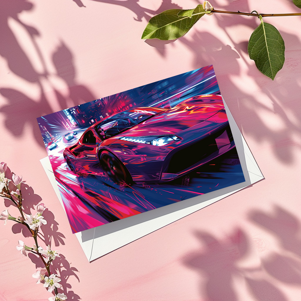 raxxa Postkarte: Neon Speed – Rausch der Großstadt