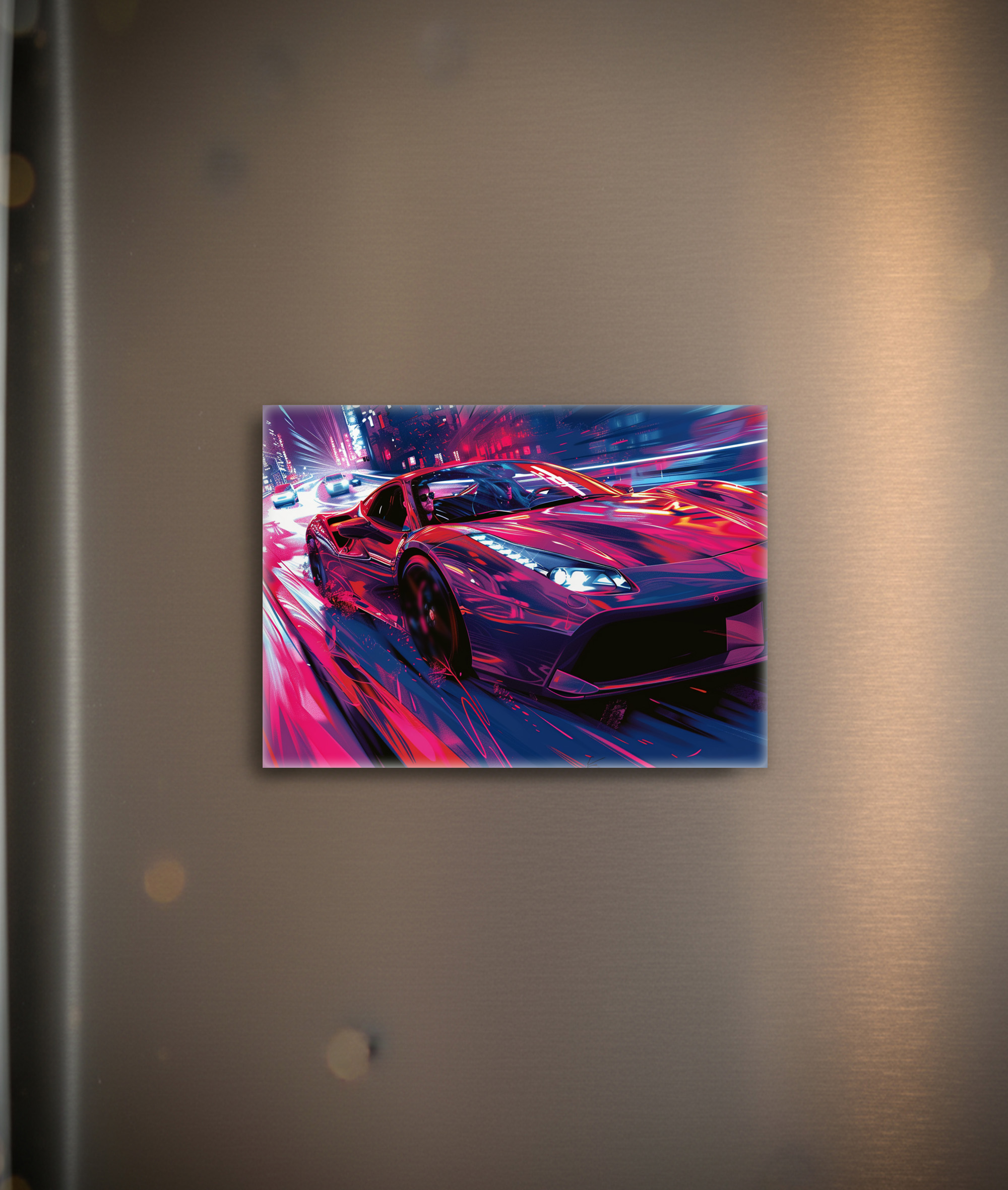 raxxa Glas-Magnet: Neon Speed – Rausch der Großstadt