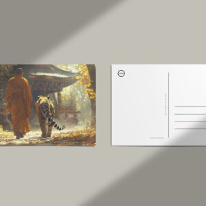 raxxa Postkarte: Der Weg des Tigers - buddhistischer Mönch