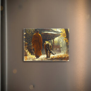 raxxa Glas-Magnet: Der Weg des Tigers - buddhistischer Mönch