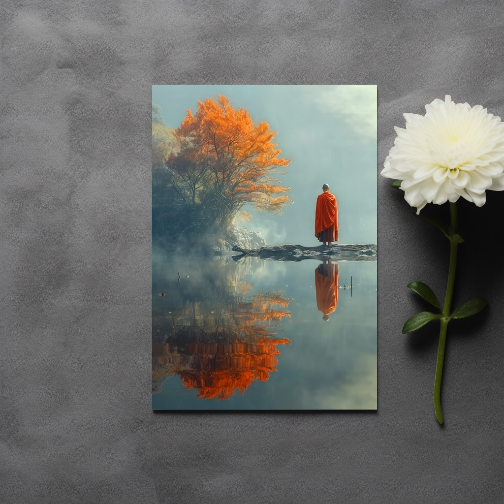 raxxa Postkarte: Spiegel der Seele - buddhistischer Mönch