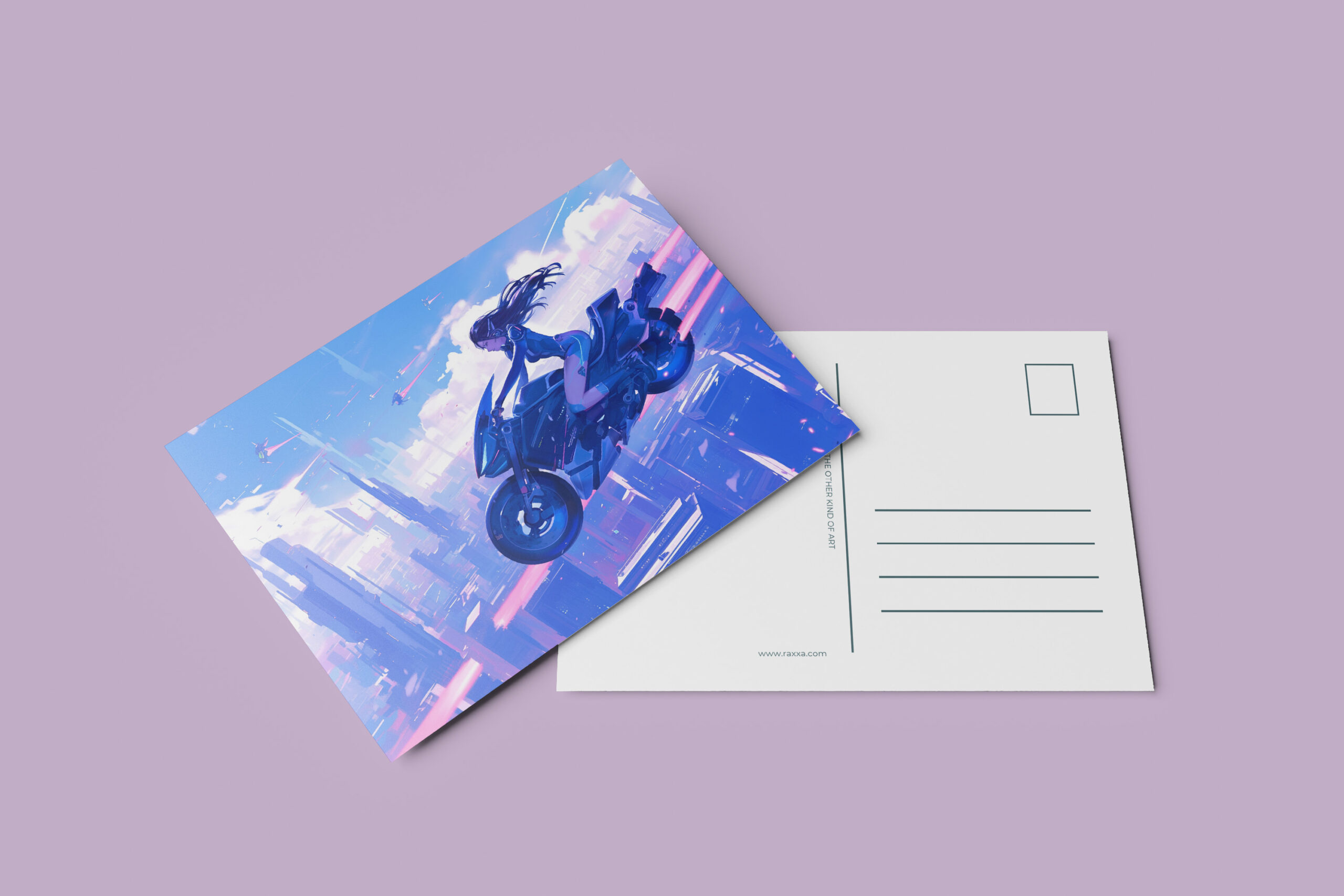 raxxa Postkarte: Neon Ride – Jenseits der Schwerkraft