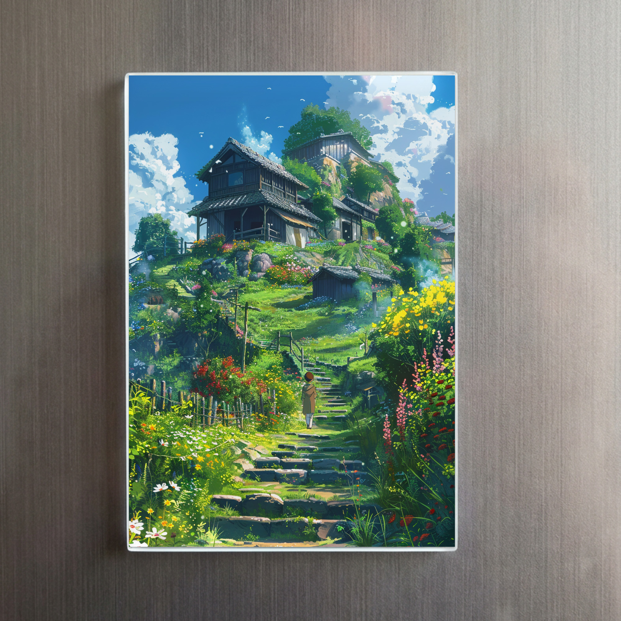 raxxa Glas-Magnet: Pfad zum Hügeldorf - Anime Stil – Image 2