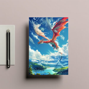 raxxa Postkarte: Wächter der Himmelslande - Roter Drache im Anime Stil