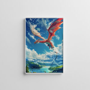 raxxa Glas-Magnet: Wächter der Himmelslande - Roter Drache im Anime Stil