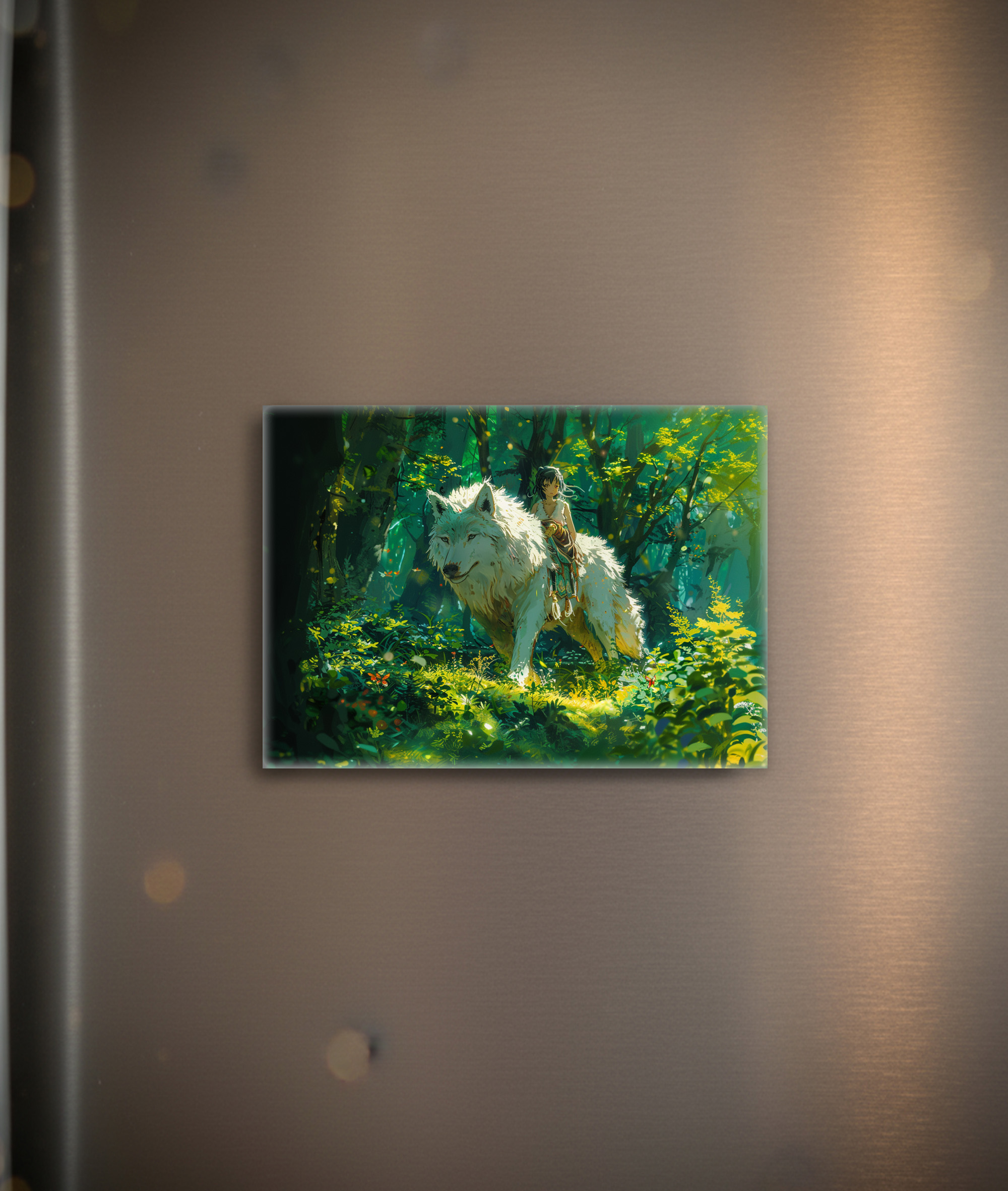 raxxa Glas-Magnet: Waldreiterin und der weiße Wolf - Anime Stil