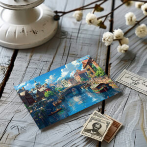 raxxa Postkarte: Sommer am Kanal - Anime Stil