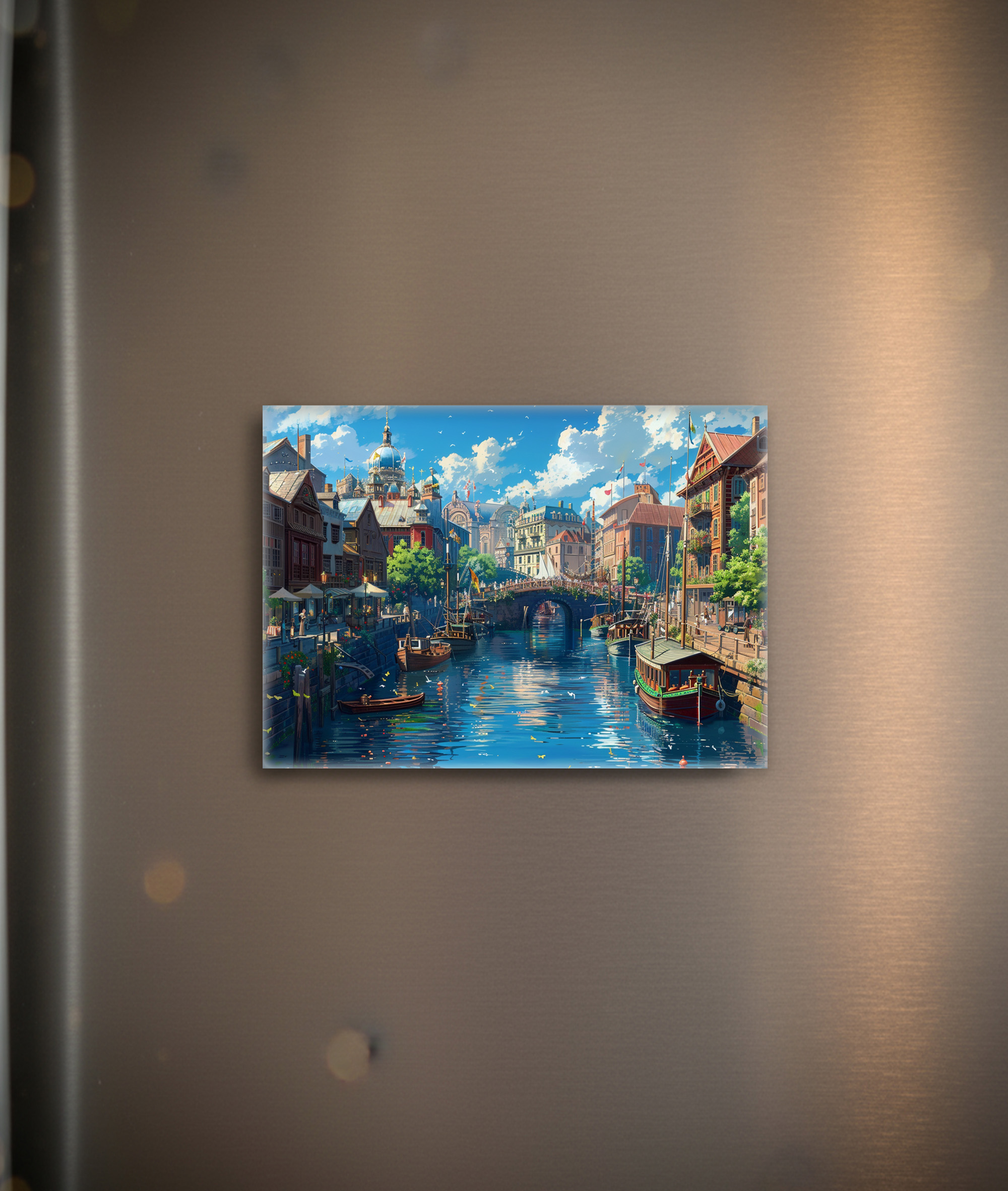 raxxa Glas-Magnet: Sommer am Kanal - Anime Stil