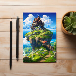 raxxa Postkarte: Haus über den Wolken - Anime Stil