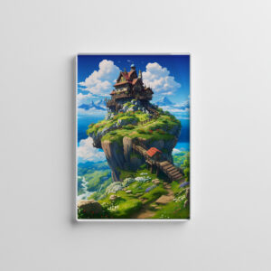 raxxa Glas-Magnet: Haus über den Wolken - Anime Stil