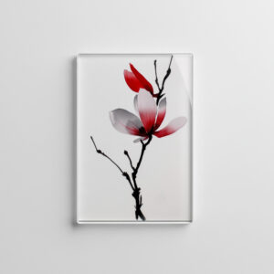 raxxa Glas-Magnet: Japanische Sumi-e Magnolie