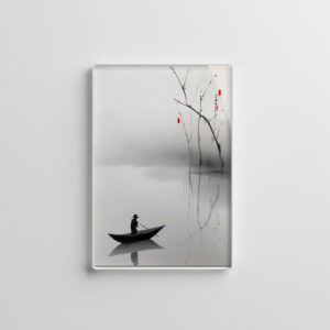 raxxa Glas-Magnet: Boot in ruhigem See