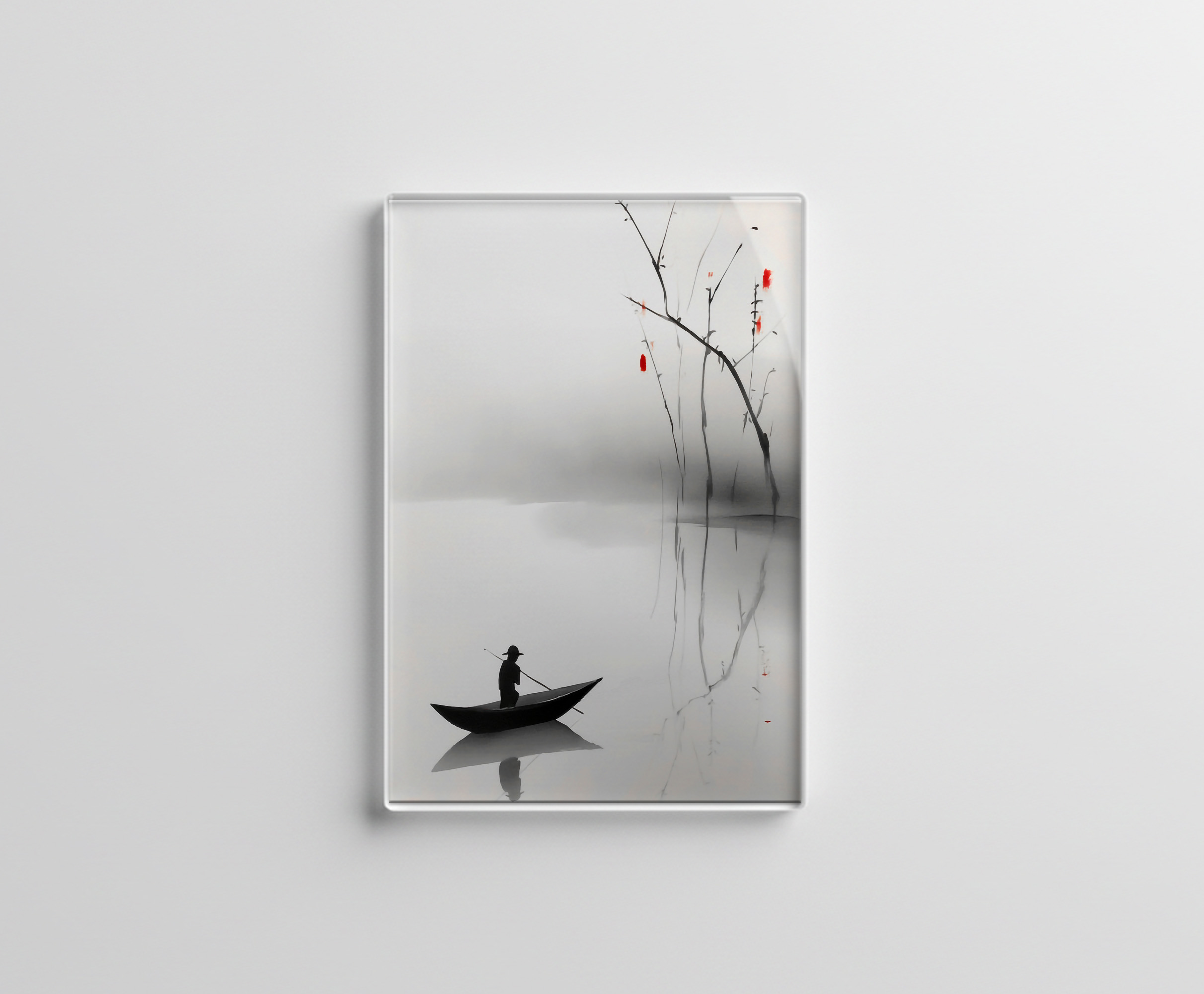 raxxa Glas-Magnet: Boot in ruhigem See