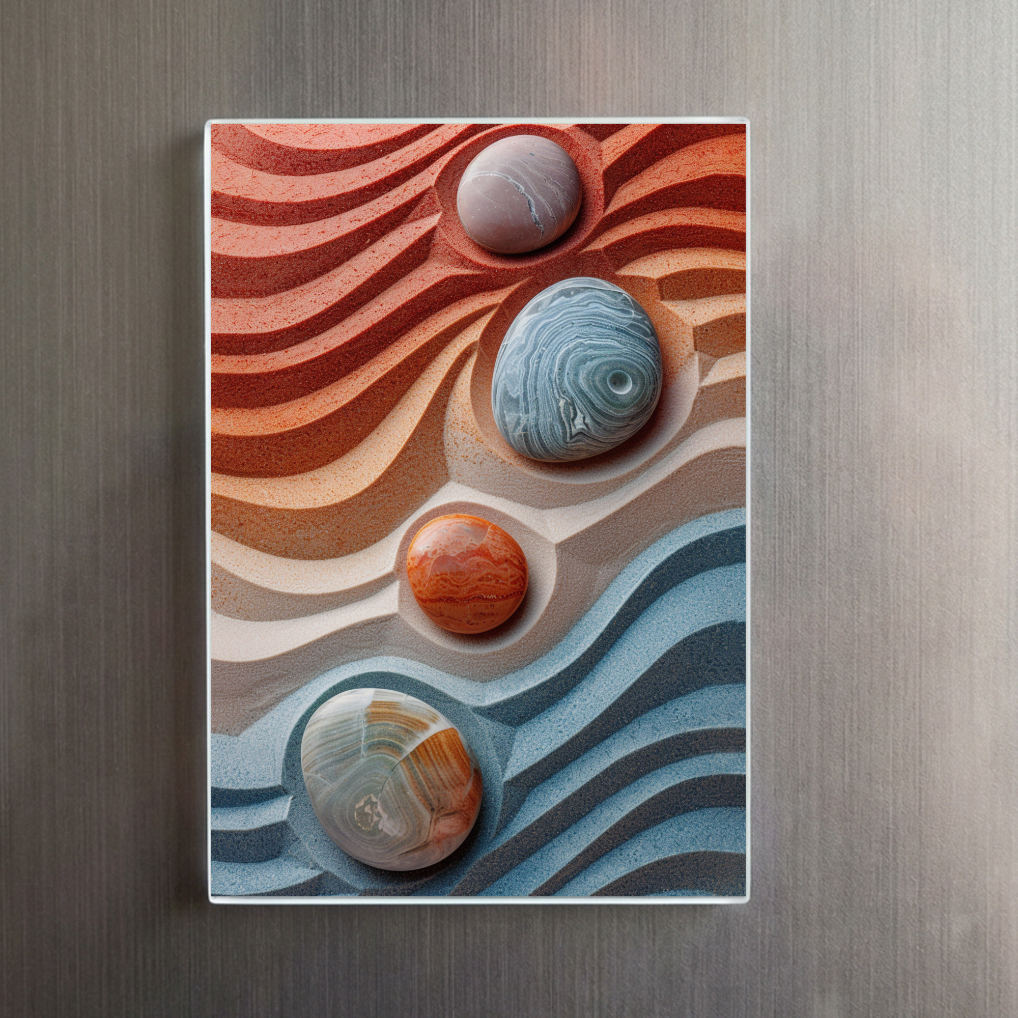 raxxa Glas-Magnet: Bunte Zen-Steine im Sandmuster – Bild 2