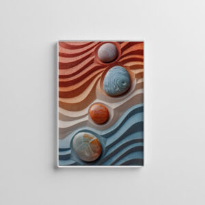 raxxa Glas-Magnet: Bunte Zen-Steine im Sandmuster