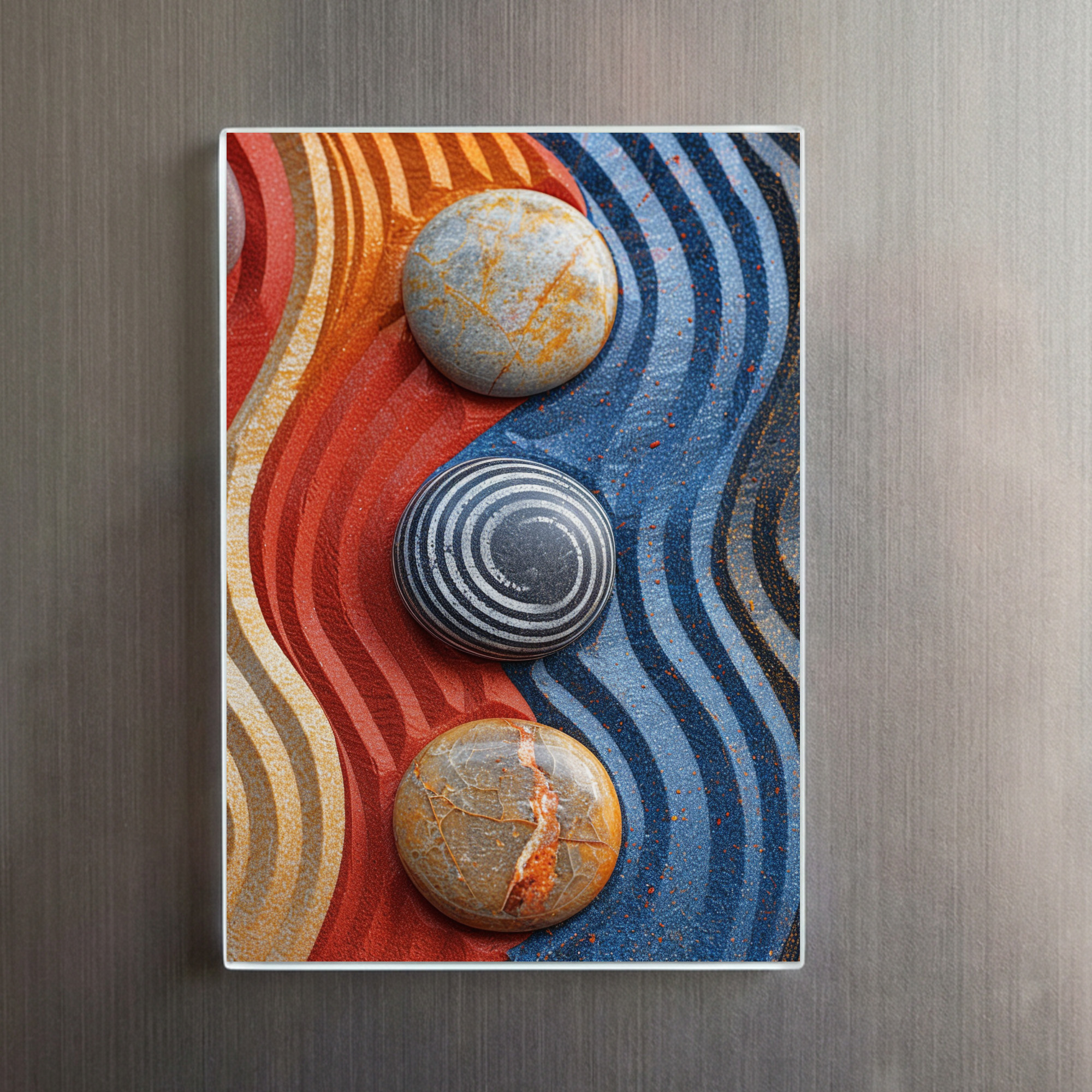 raxxa Glas-Magnet: Bunte Zen-Steine im Sandmuster II – Bild 2
