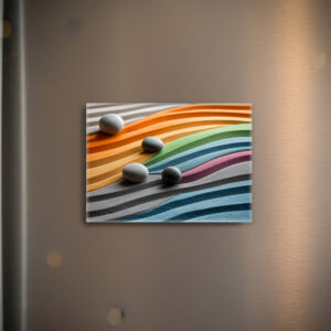 raxxa Glas-Magnet: Zen Steine mit buntem Sand