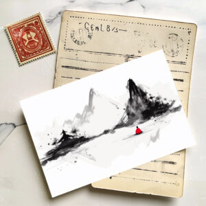 raxxa Postkarte: Meditierender Möch in den Bergen