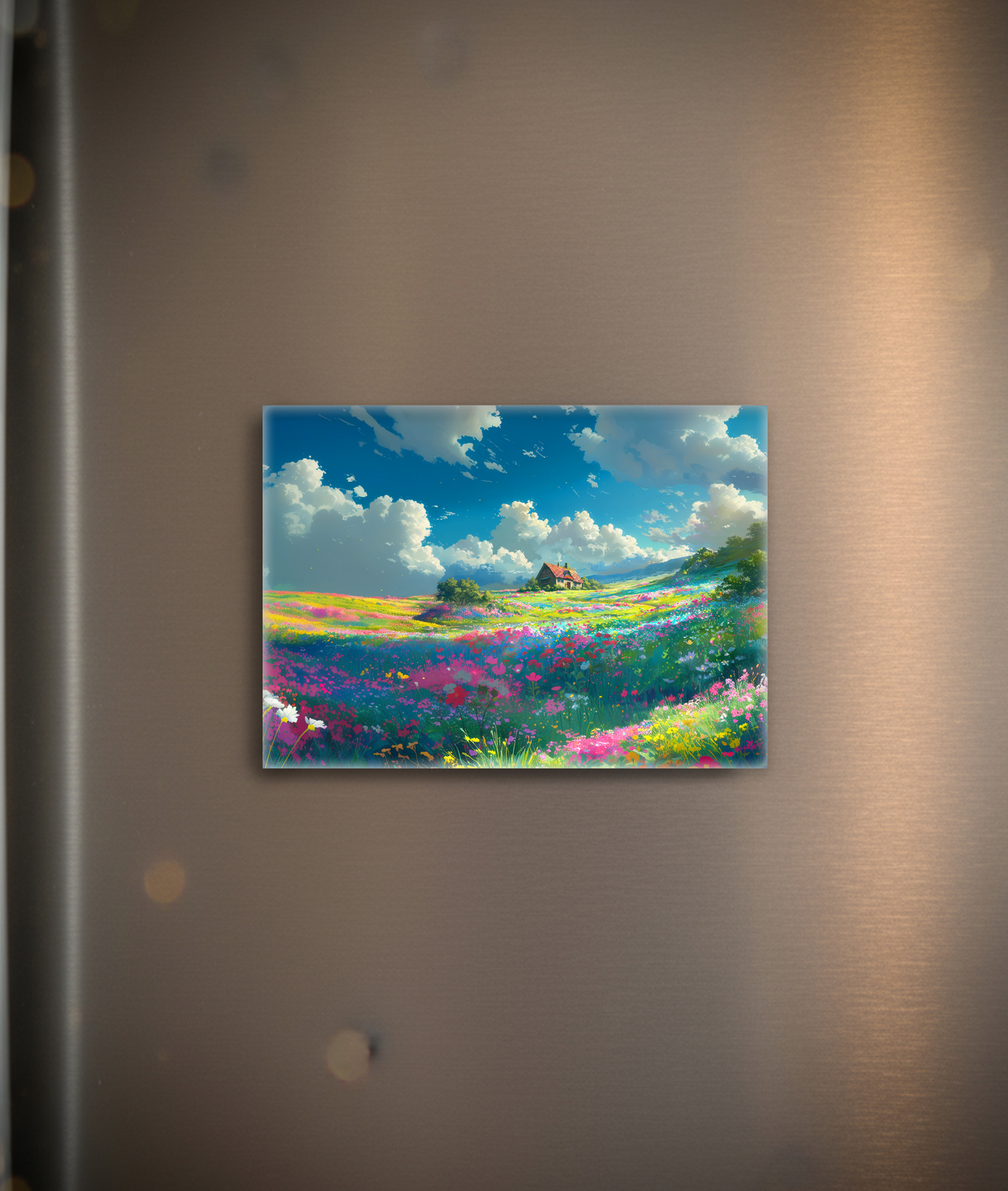 raxxa Glas-Magnet: Weites Blumental mit Wolken - Anime Stil