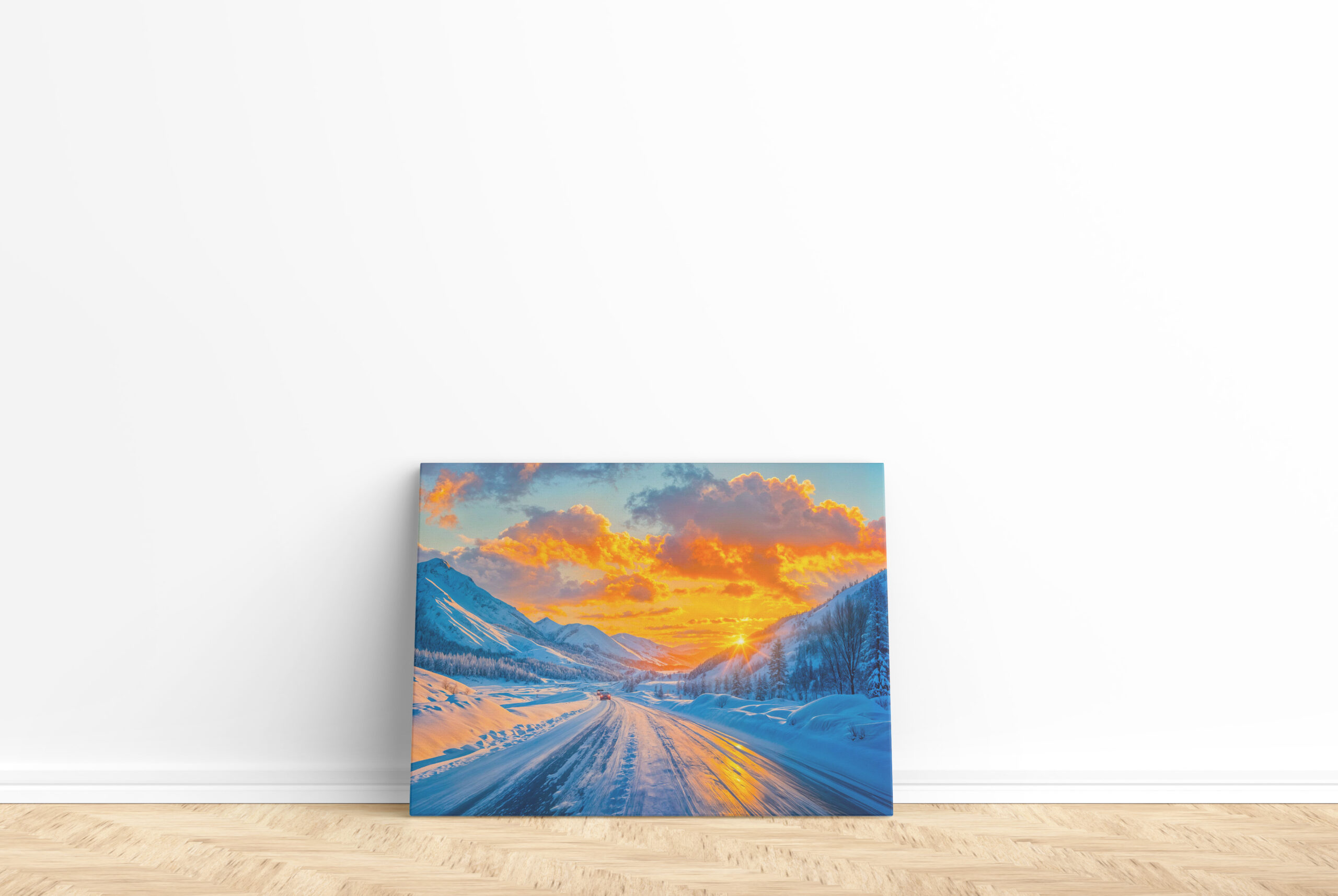 raxxa Canva: Roads at Sunset in Winter Through Mountains – Image 2