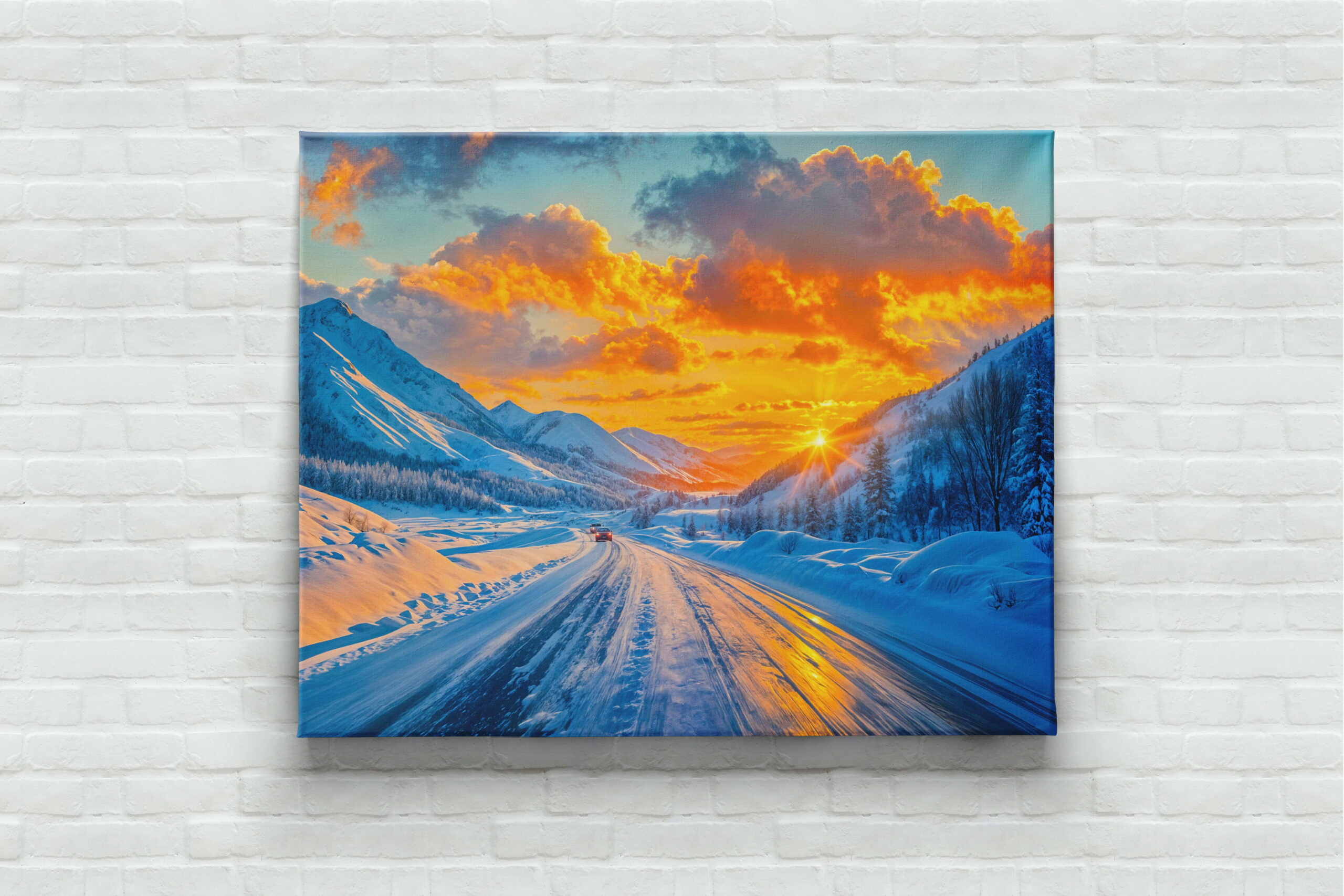 raxxa Canva: Roads at Sunset in Winter Through Mountains – Image 3