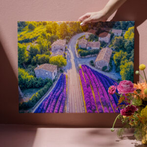 raxxa Canva: Village with Lavender Fields and Winding Roads