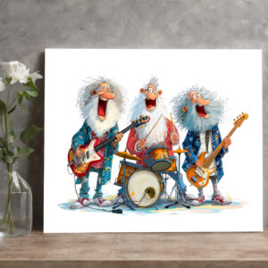 raxxa Canva: Funny illustration of seniors playing rock music