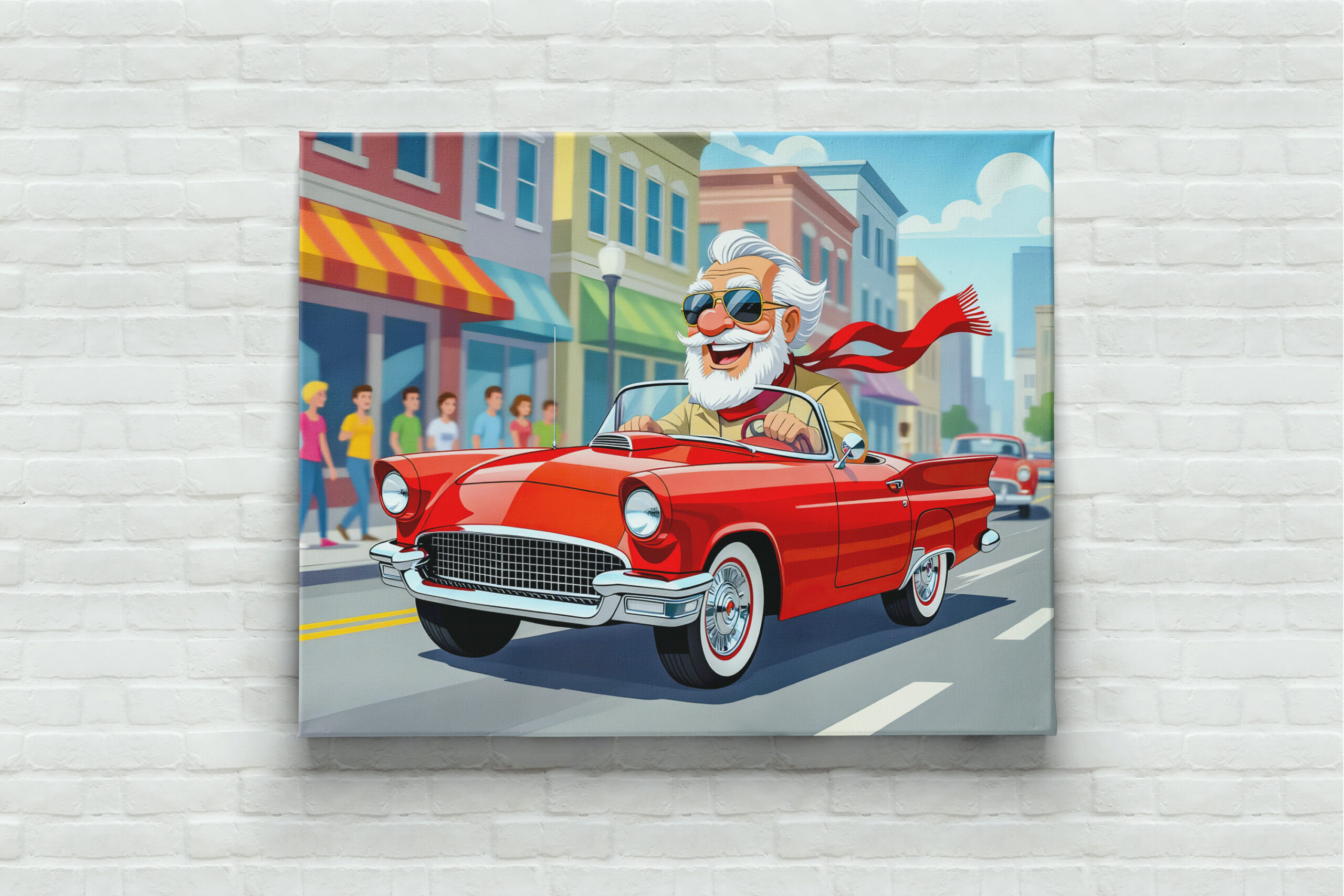 raxxa Canva: Grandpa driving a convertible car - immagine 3