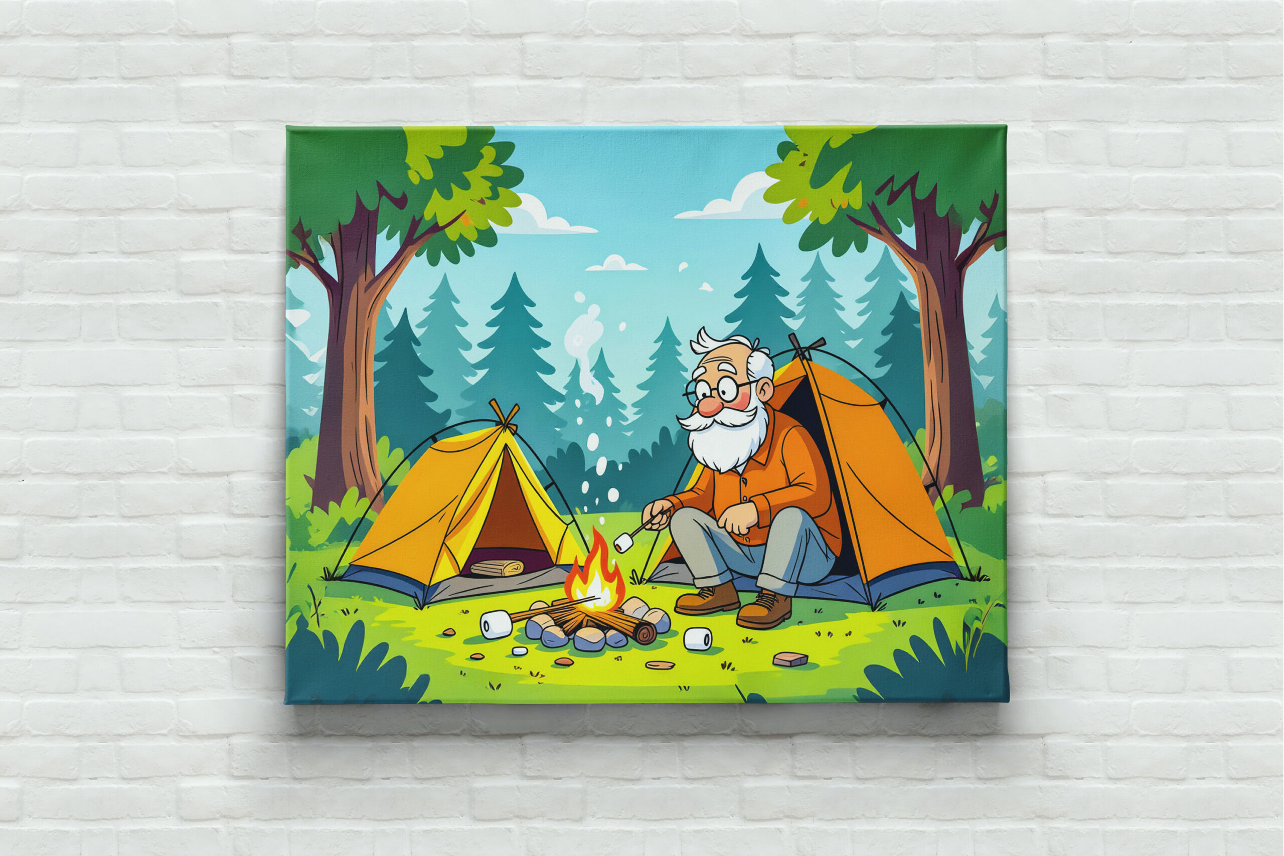 raxxa Canva: Grandpa camping and grilling in the wilderness - Image 3