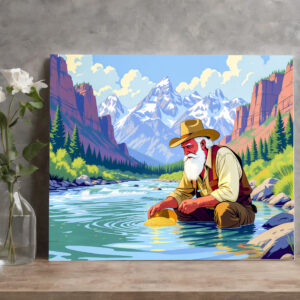 raxxa Canva: Grandpa gold panning at Yukon River