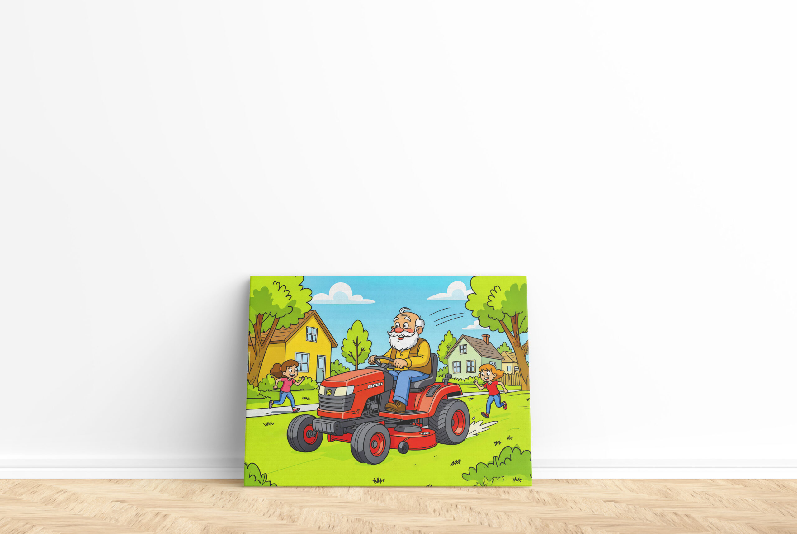 raxxa Canva: Grandpa mowing the lawn on a ride-on tractor - Image 2