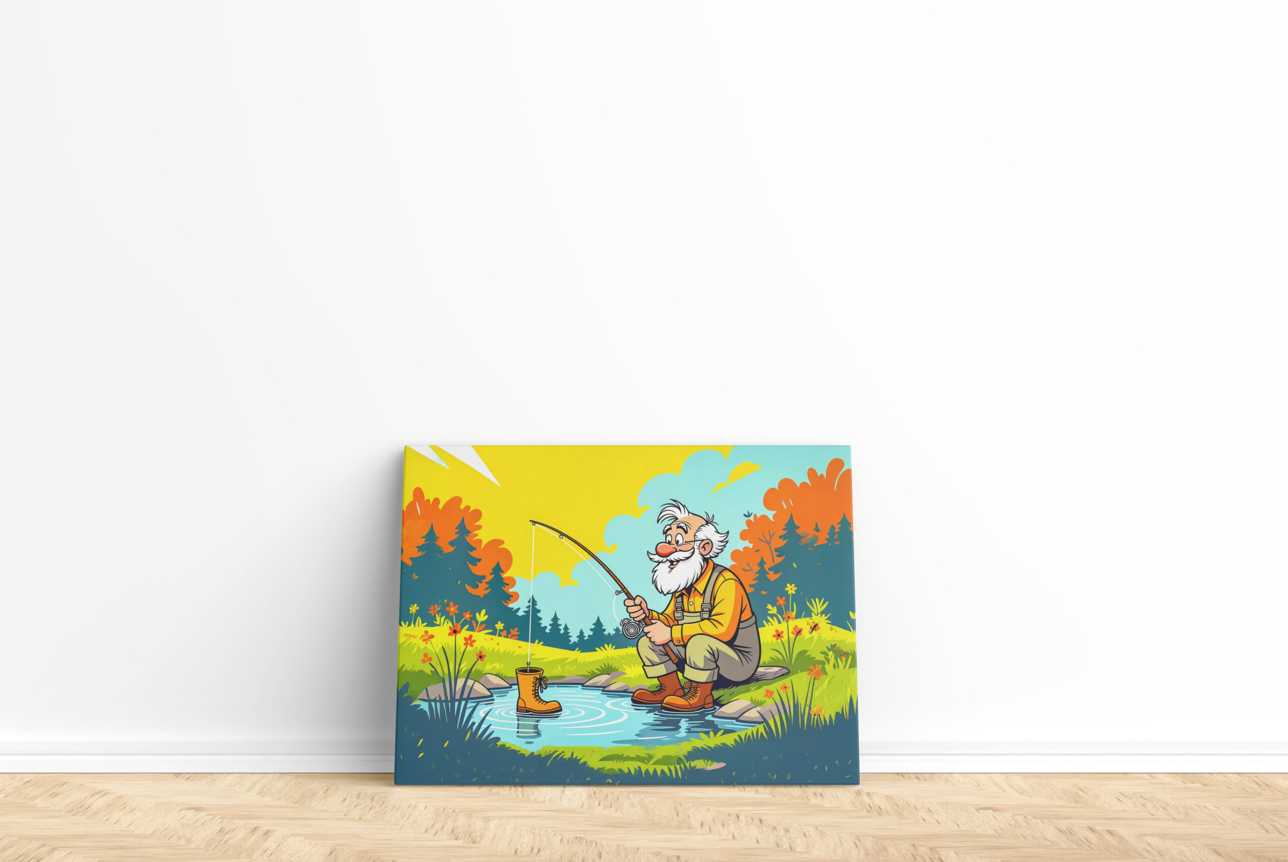 raxxa Canva: Grandpa catching a shoe while fishing - immagine 2