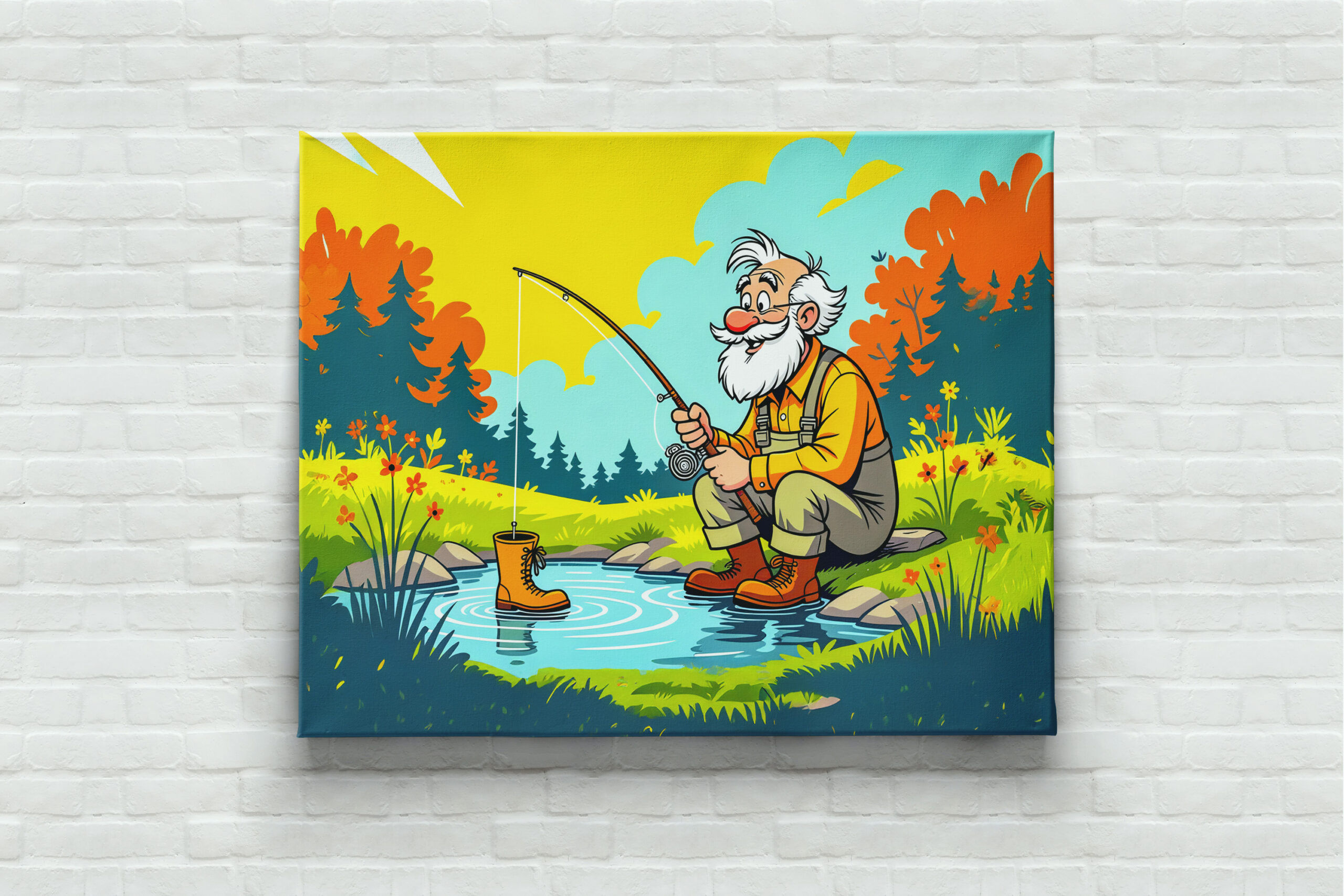 raxxa Canva: Grandpa catching a shoe while fishing - immagine 3