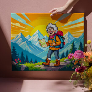 raxxa Canva: Grandmother Hiking Illustration