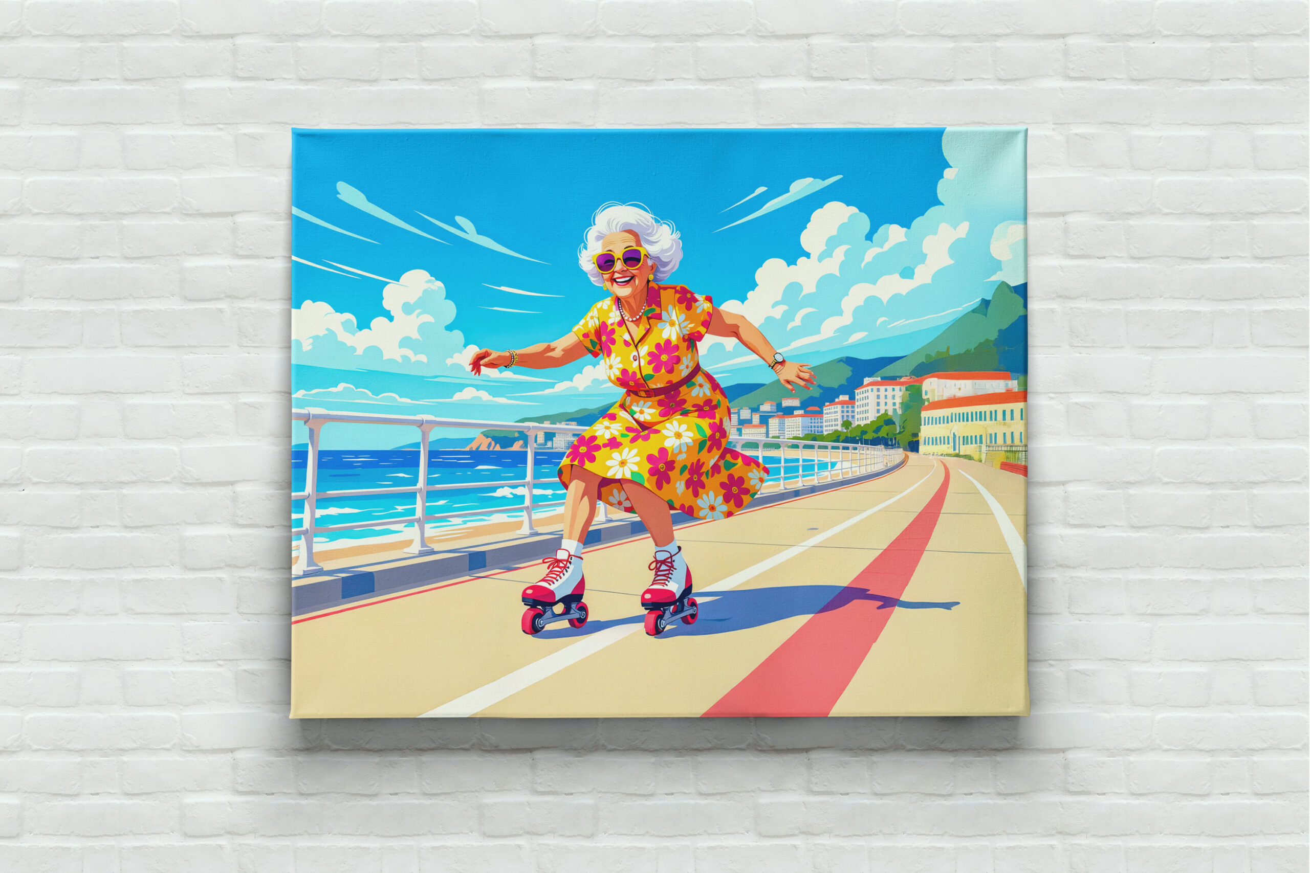 raxxa Canva: Grandmother Roller Skating Illustration - immagine 3