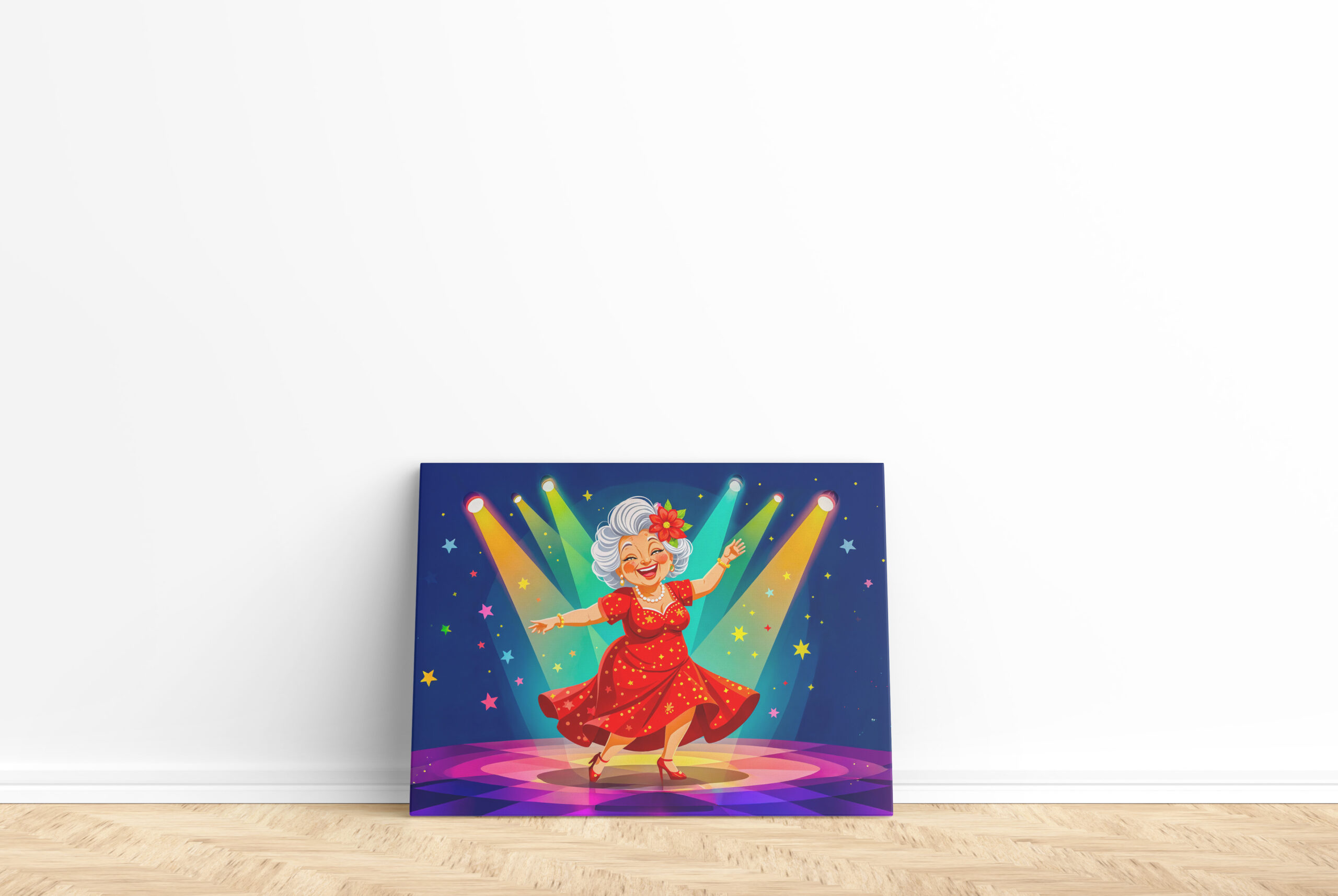 raxxa Canva: Grandmother Dancing on Stage Illustration - Imagen 2