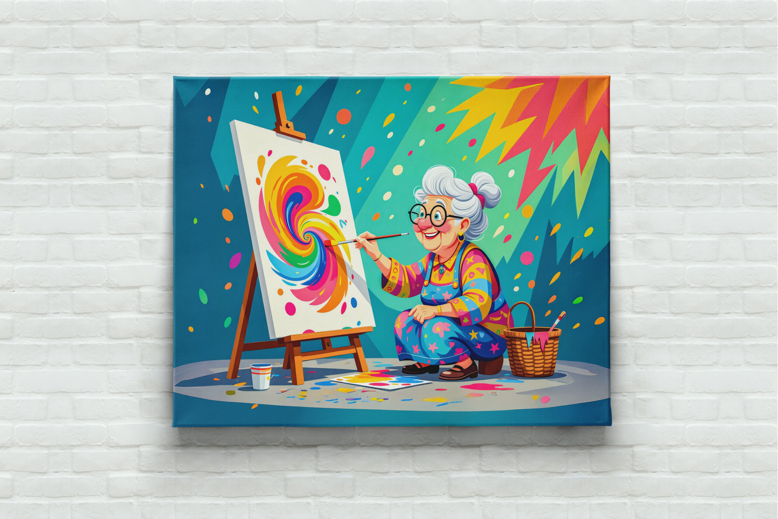 raxxa Canva: Grandmother Painting Art Illustration