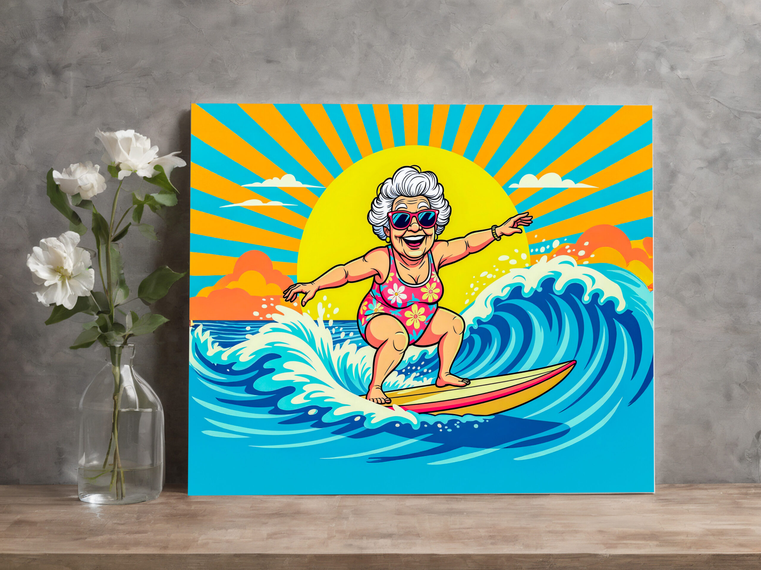 raxxa Canva: Grandmother Surfing Illustration – Image 2