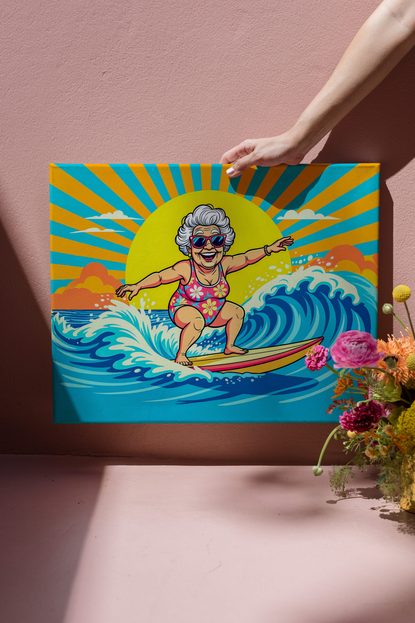 raxxa Canva: Grandmother Surfing Illustration – Image 3
