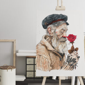 raxxa Canva: Sailor Holding Red Rose In Romantic Gesture