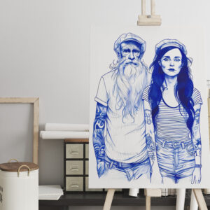 raxxa Canva: Sailor Standing Beside Tattooed Woman In Portrait