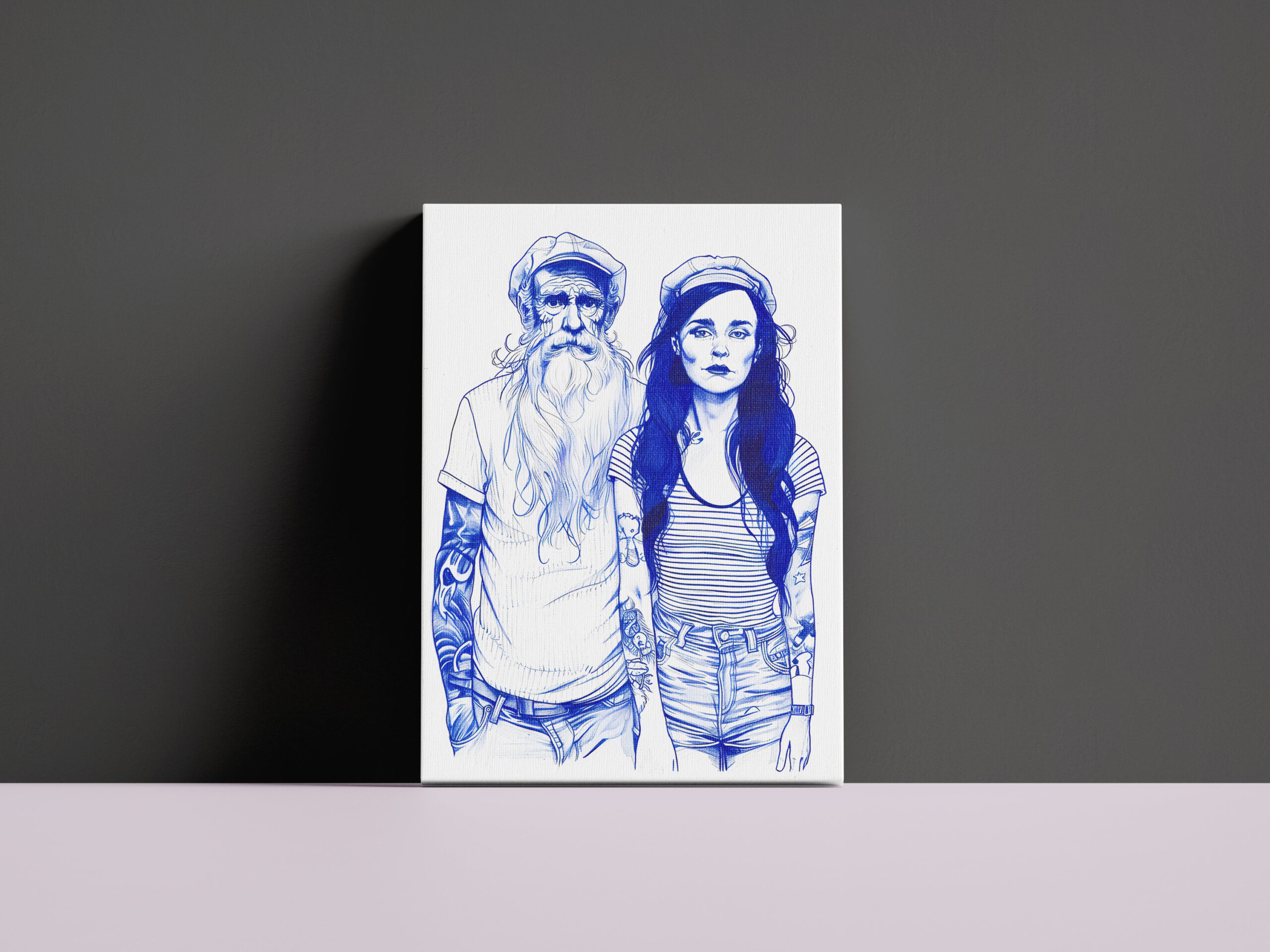 raxxa Canva: Sailor Standing Beside Tattooed Woman In Portrait - immagine 2