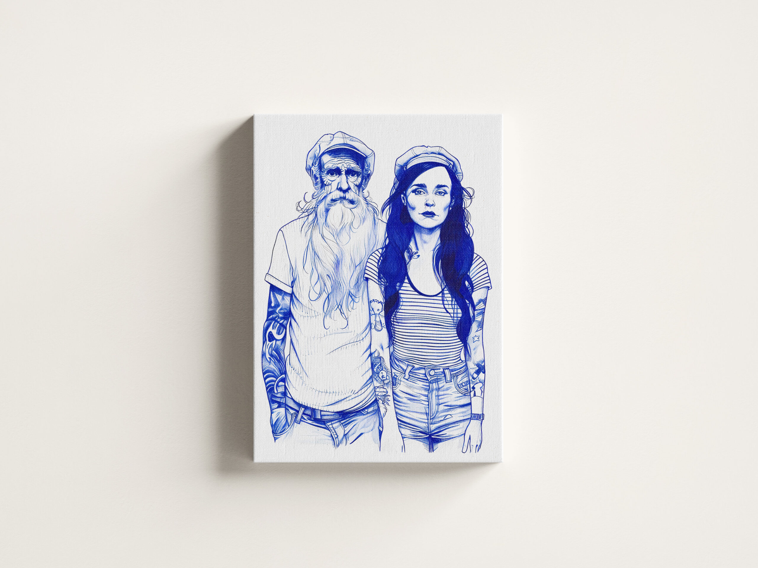 raxxa Canva: Sailor Standing Beside Tattooed Woman In Portrait - immagine 3