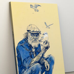 raxxa Canva: Sailor Sitting Calmly Surrounded By Several Birds