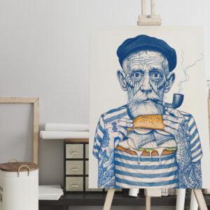raxxa Canva: Old Sailor Eating Sandwich