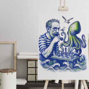 raxxa Canva: Sailor Playing Chess With Large Curious Octopus