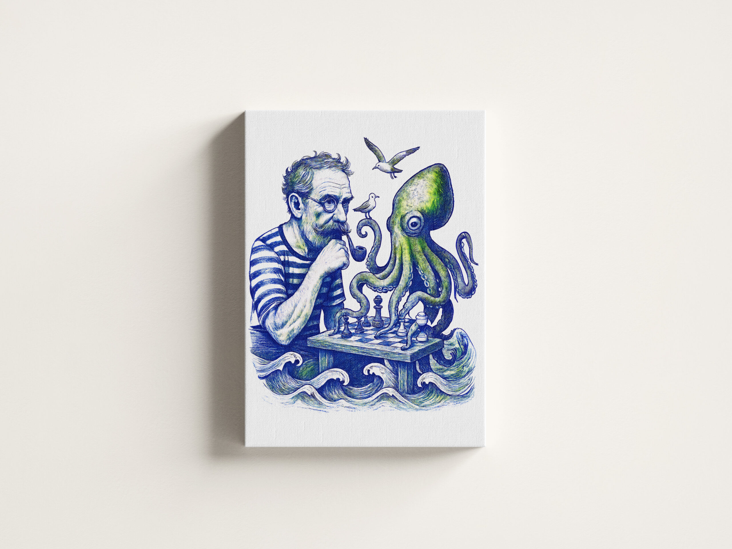 raxxa Canva: Sailor Playing Chess With Large Curious Octopus - immagine 3