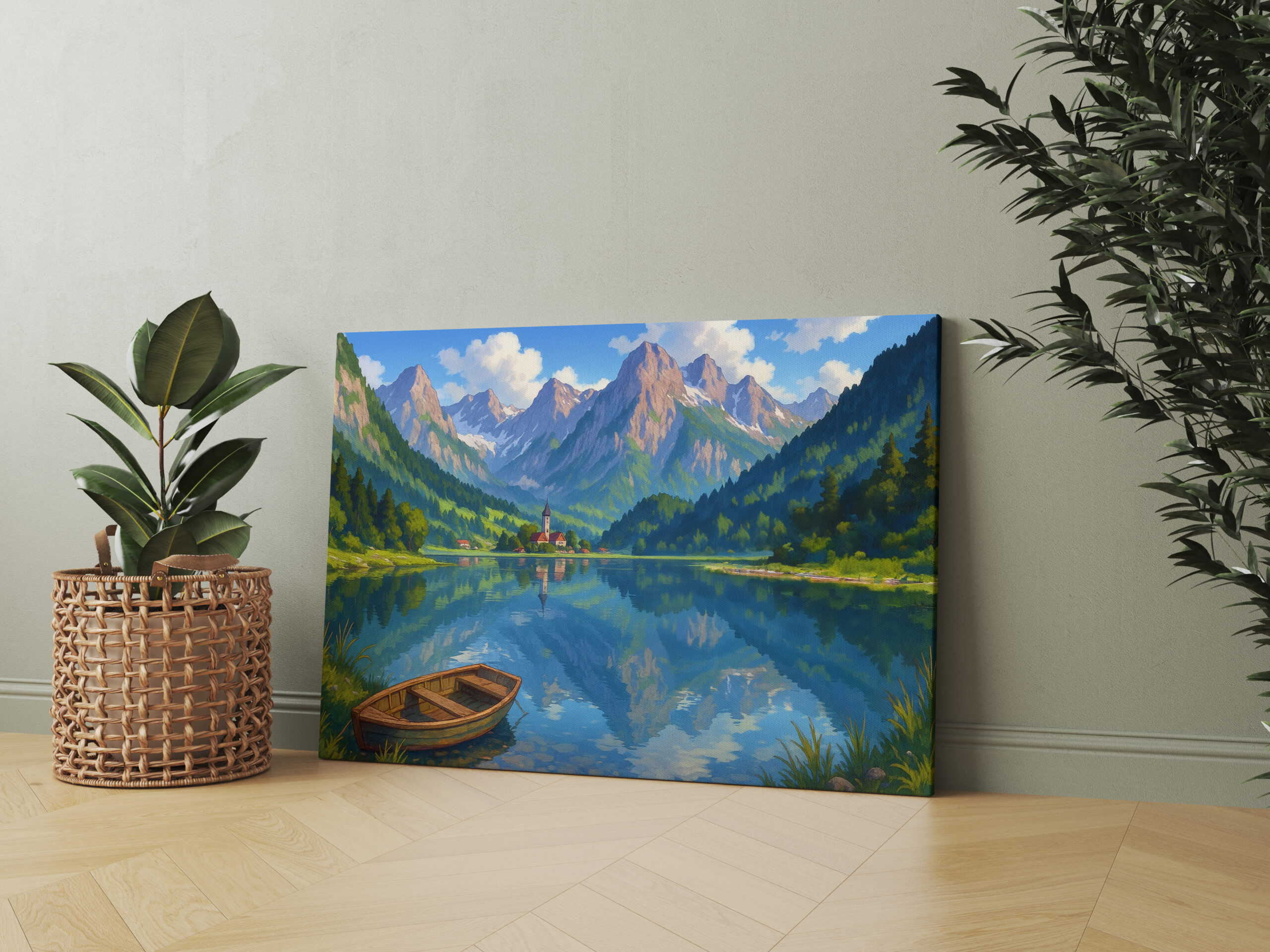 raxxa Canva: See in den Alpen im Anime Stil