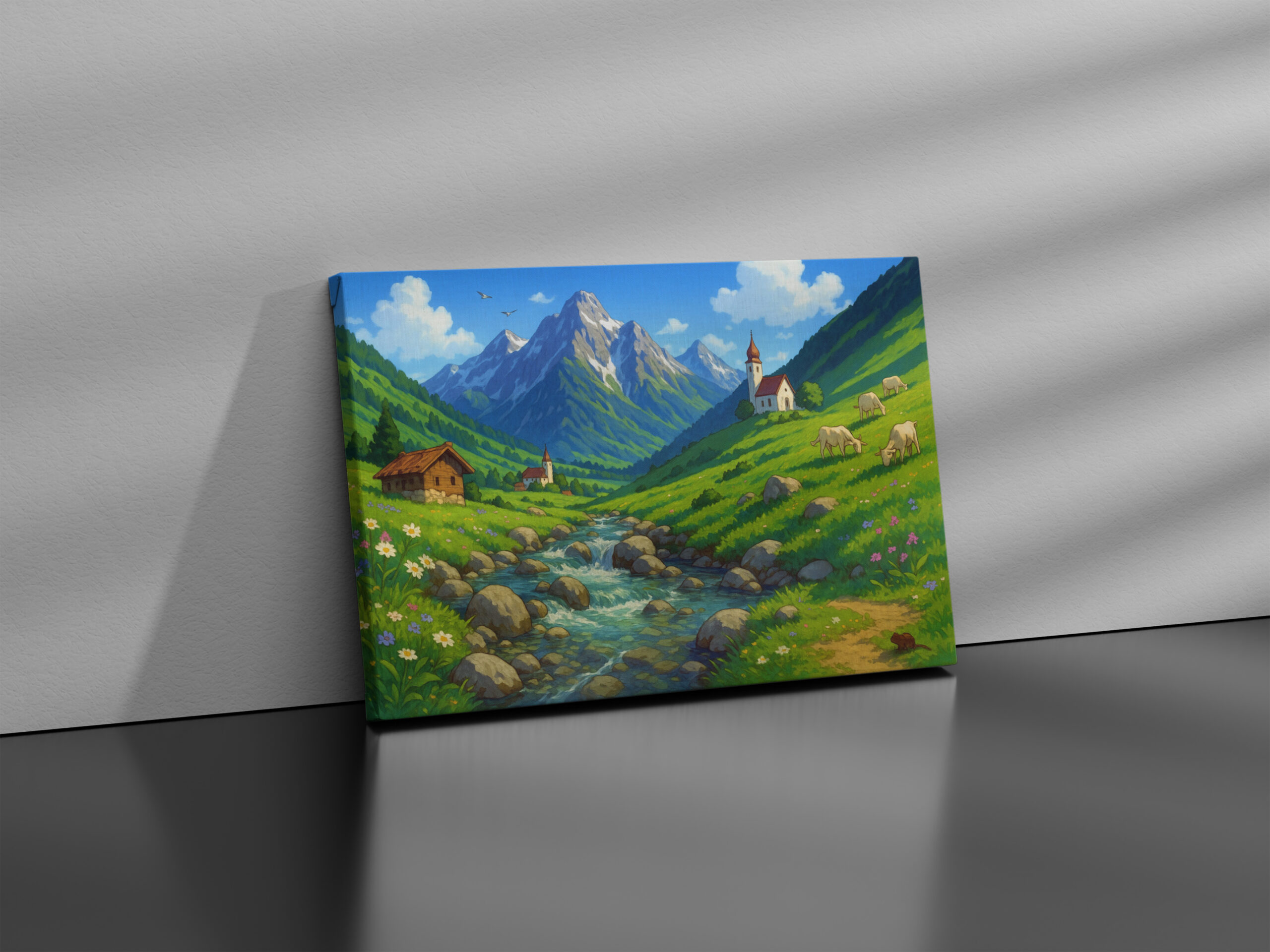 raxxa Canva: Bachlauf in den Alpen im Anime Stil – Image 3